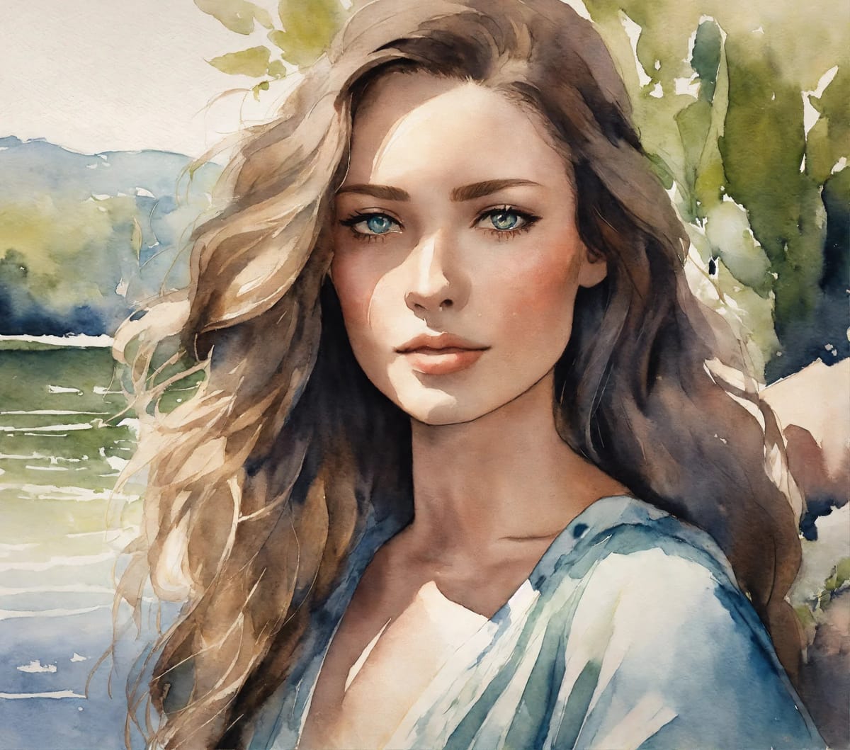 A girl wearing a blue shirt